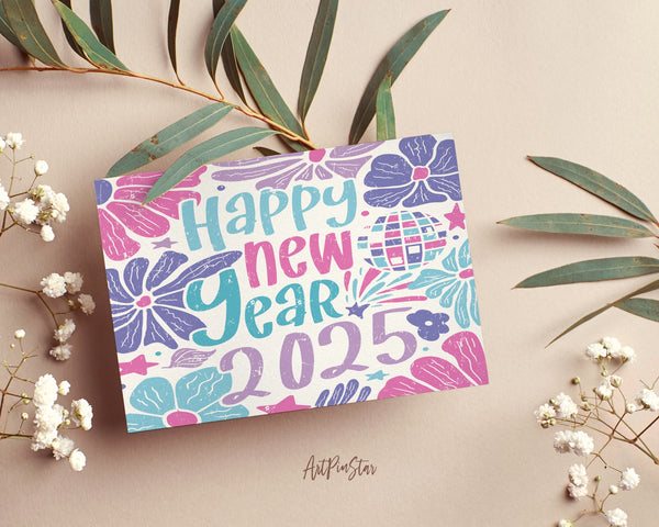 Boho Happy New Year 2025 Amazing Customized Greeting Card