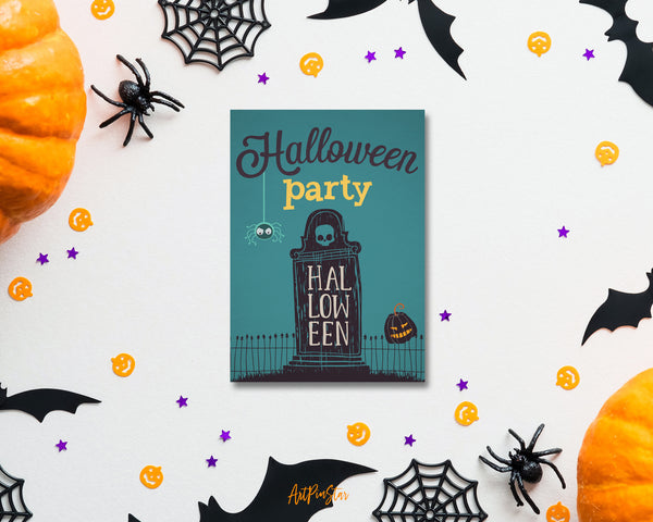 Halloween Party Tombstone Custom Holiday Greeting Card