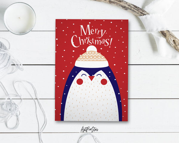 Merry Christmas-Penguin Personalized Holiday Greeting Card Gifts