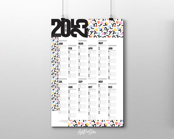 2025 Abstract Flower Customizable Yearly Wall Calendar