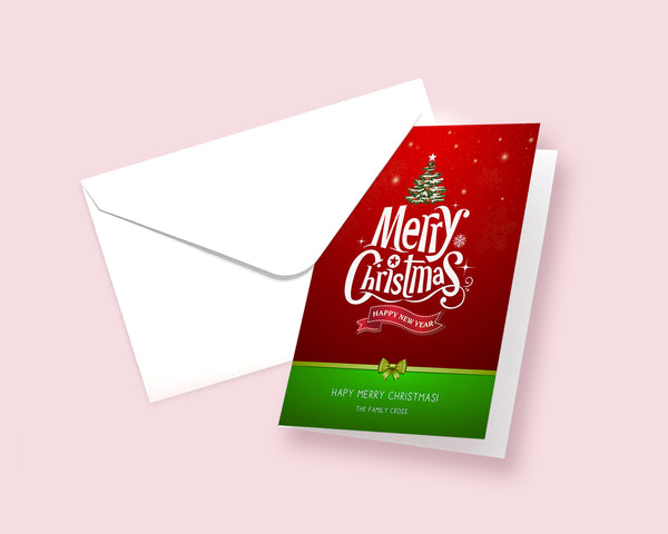 Merry Christmas Happy New Year Personalized Holiday Greeting Card Gifts