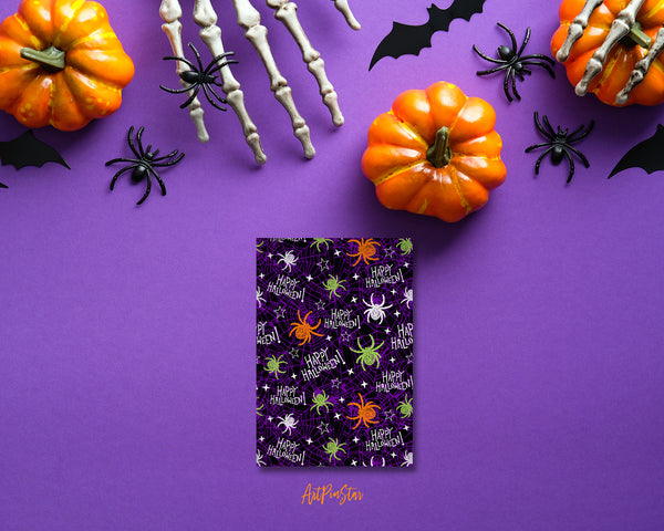 Halloween Spook Spider Pattern Custom Holiday Greeting Card