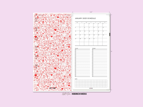 Love and Hearts Doodles Personalized Vellum Dashboard