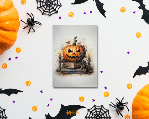 Vintage Halloween Pumpkin Custom Holiday Greeting Card