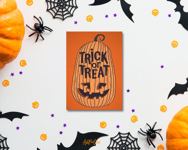 Trick or Treat Halloween Pumpkin Custom Holiday Greeting Card