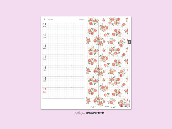 Retro Style Roses Vintage Ditsy Floral Bouquet Personalized Vellum Dashboard, Pocket, 3.19" x 4.72"