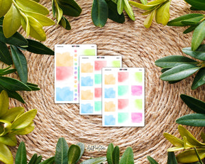 Watercolor Background Mini Fullbox Clear Stickers