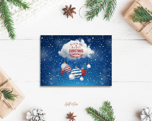 We wish you a merry christmas season's greetings Personalized Holiday Greeting Card Gifts