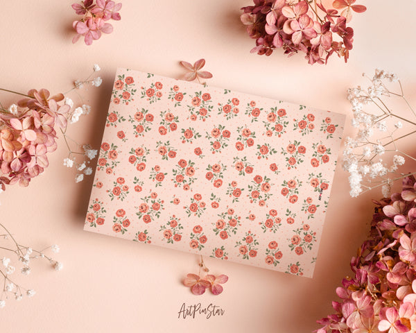 Retro Style Roses Vintage Ditsy Floral Bouquet Personalized Vellum Dashboard, Pocket, 3.19" x 4.72"