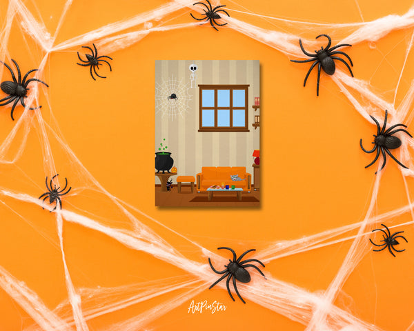 House Room Halloween with Horror Stories Custom Holiday Greeting Card