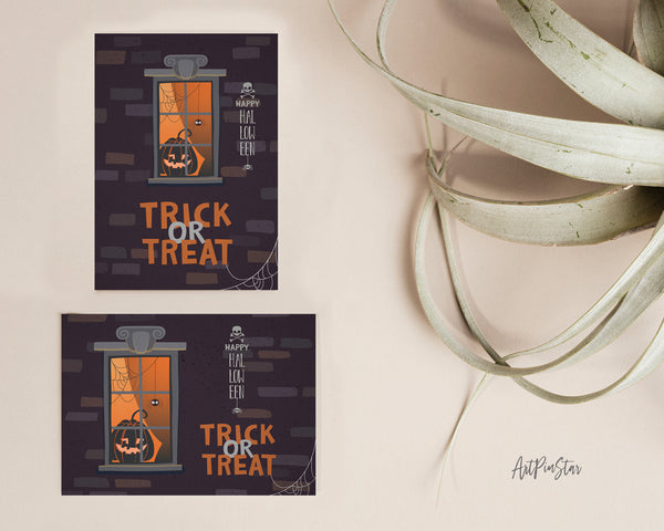 Halloween Trick or Treat Custom Holiday Greeting Card