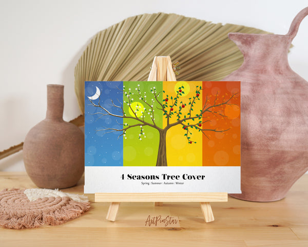 4 Seasons Tree Cover - Spring, Summer, Autumn, Winter Customizable Season Greeting Cards