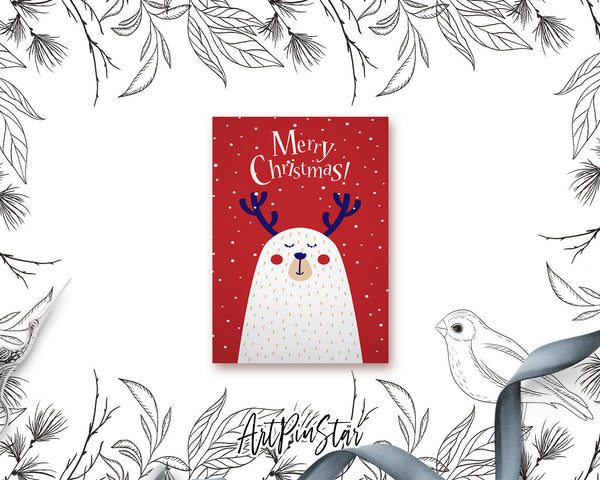 Merry Christmas-Deer Personalized Holiday Greeting Card Gifts