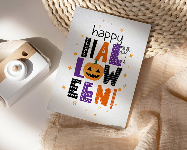 Happy Halloween Spider Custom Holiday Greeting Card