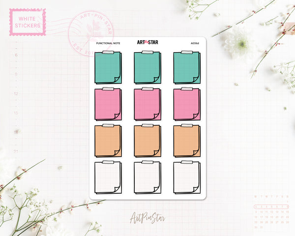 Functional Note White Stickers
