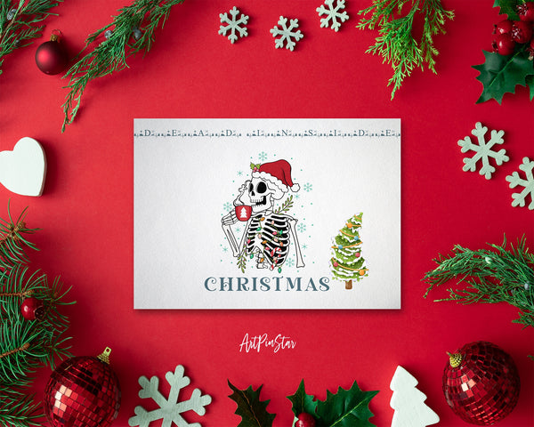 Christmas Skeleton Coffee Personalized Holiday Greeting Card Gifts