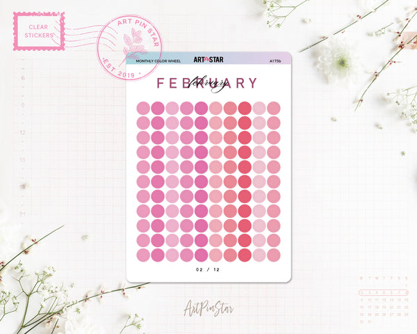 Monthly Color Wheel Clear Stickers