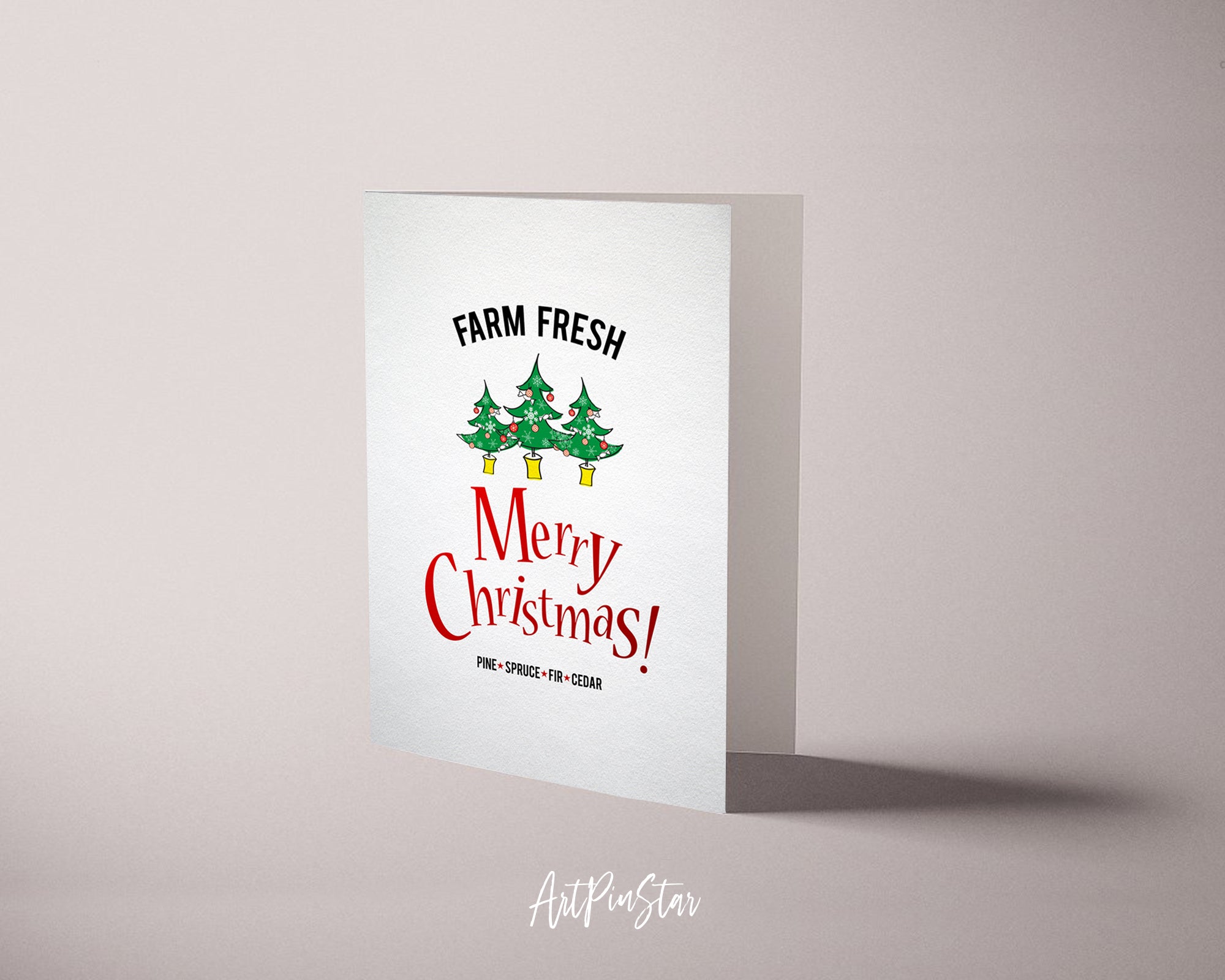 Farm Fresh Merry Christmas Personalized Holiday Greeting Card Gifts