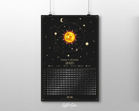 2025 Astrological Moon Phase Customizable Yearly Wall Calendar