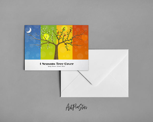 4 Seasons Tree Cover - Spring, Summer, Autumn, Winter Customizable Season Greeting Cards