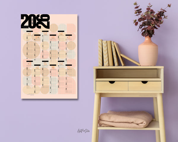 2026 Geometric Customizable Yearly Wall Calendar
