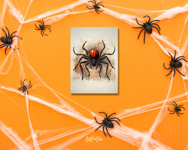 Vintage Halloween Spider Web Custom Holiday Greeting Card