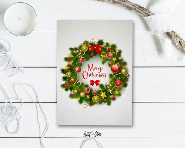 Christmas Wreath Personalized Holiday Greeting Card Gifts