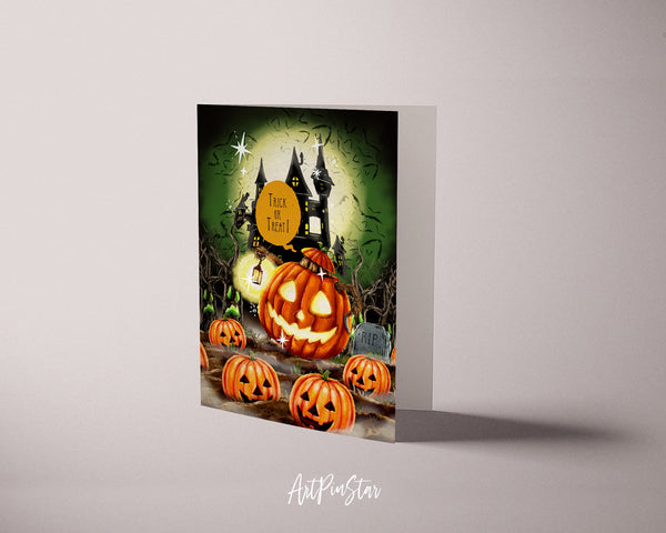 Trick or Treat RIP Halloween Custom Holiday Greeting Card