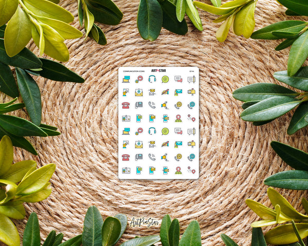 Communication Icons Clear Stickers