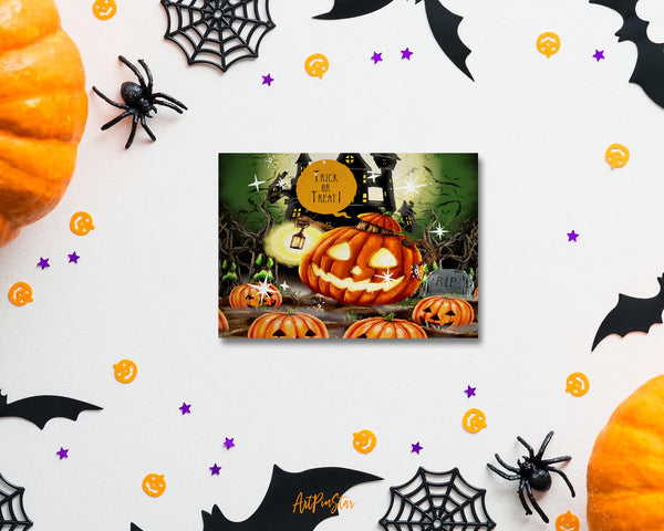 Trick or Treat RIP Halloween Custom Holiday Greeting Card