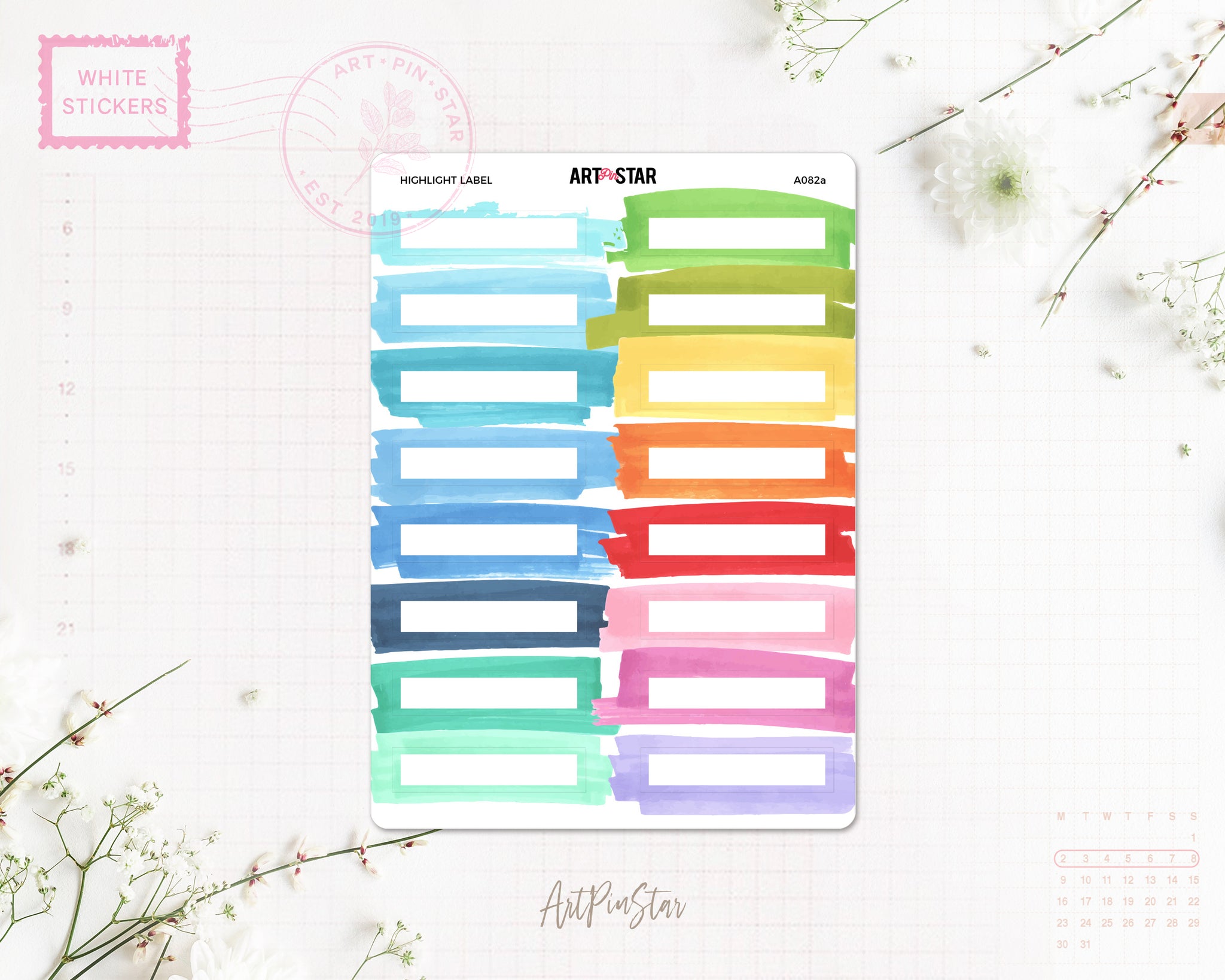 A082a | Watercolor Highlight Label, Free