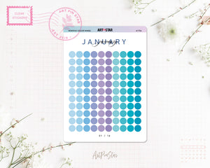 Monthly Color Wheel Clear Stickers