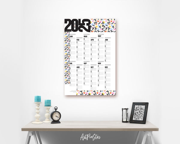 2025 Abstract Flower Customizable Yearly Wall Calendar