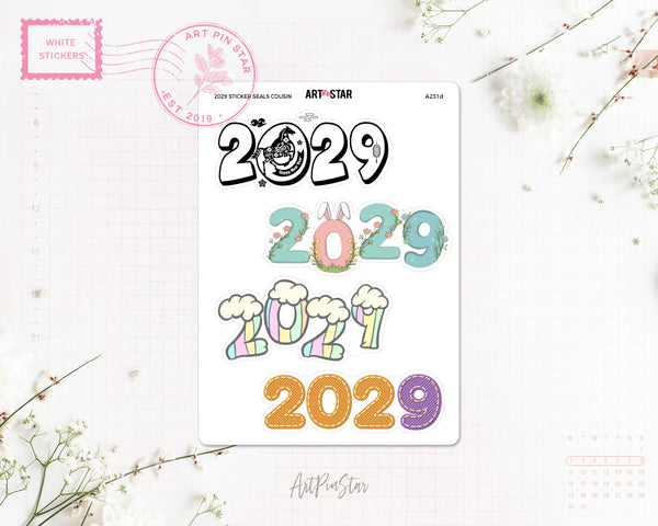 2026 - 2029 Sticker Seals White Stickers