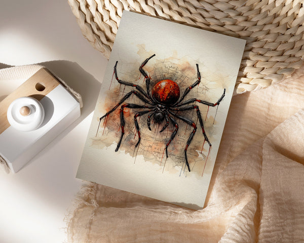 Vintage Halloween Spider Web Custom Holiday Greeting Card