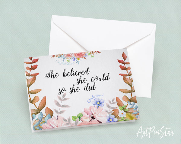 She believed she could so she did Graduation Personalized Achievement Gift Cards