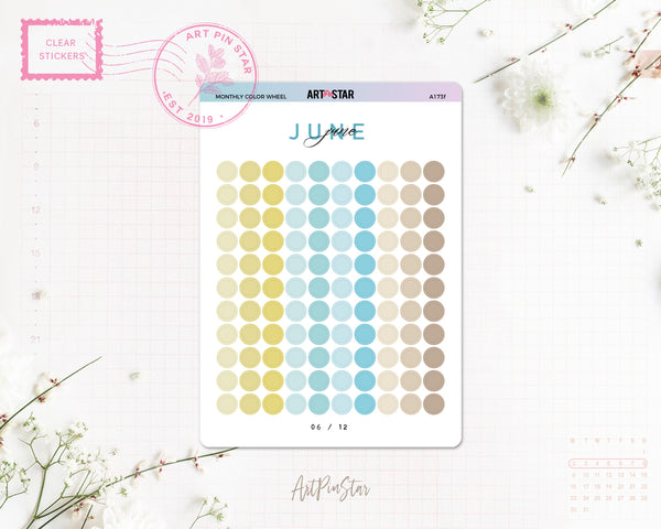 Monthly Color Wheel Clear Stickers