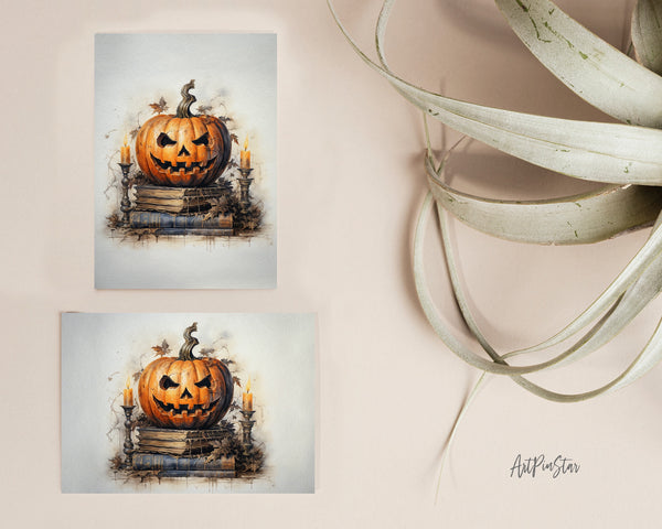 Vintage Halloween Pumpkin Custom Holiday Greeting Card