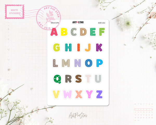 Alphabet Wola Cute White Stickers