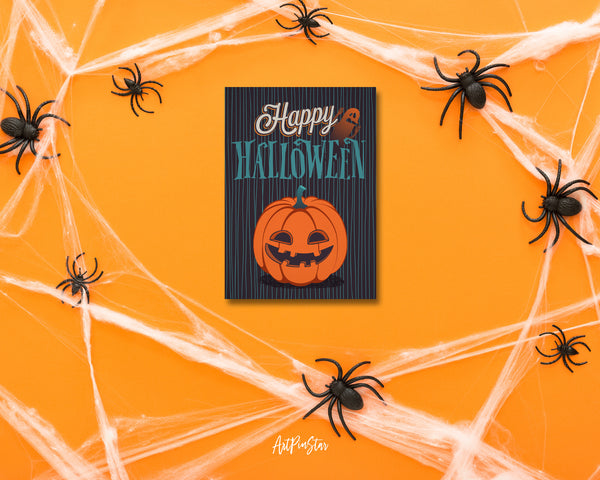 Happy Halloween Pumpkin Custom Holiday Greeting Card