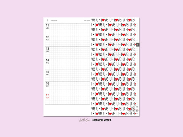 Love U Heart Personalized Vellum Dashboard