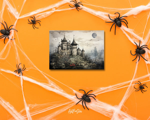 Vintage Halloween Castle Custom Holiday Greeting Card