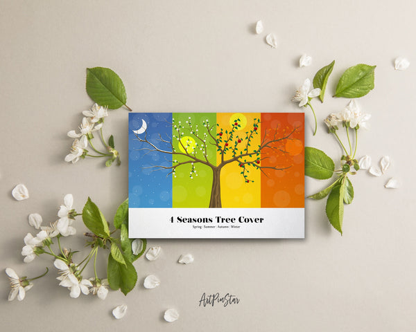 4 Seasons Tree Cover - Spring, Summer, Autumn, Winter Customizable Season Greeting Cards