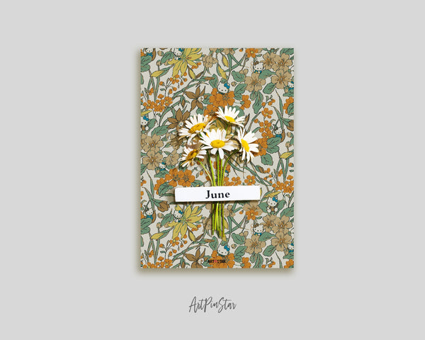 Yellow Flowers with Kitty Personalized Vellum Dashboard