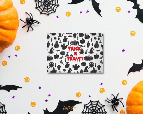 Spooky Halloween TRICK R TREAT Custom Holiday Greeting Card