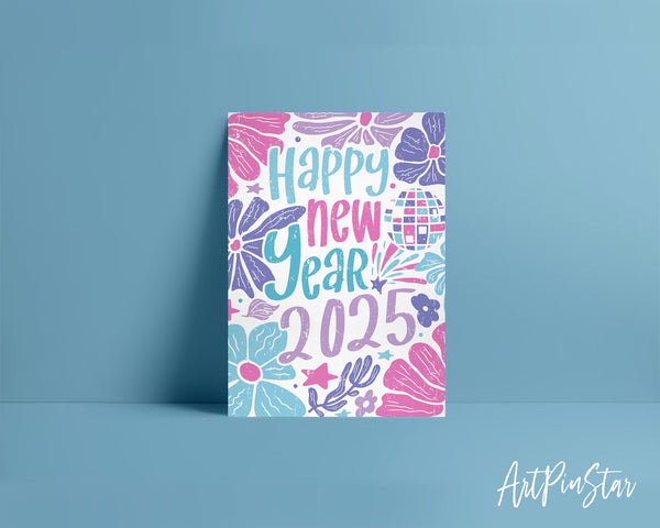 Boho Happy New Year 2025 Amazing Customized Greeting Card