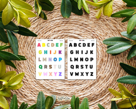 Alphabet Wola Cute White Stickers