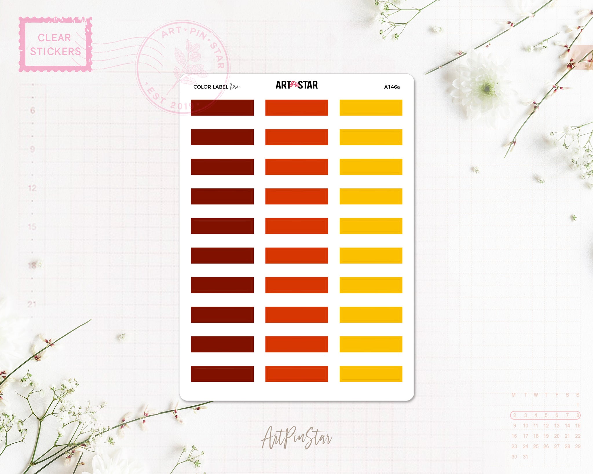 Color Label Clear Stickers