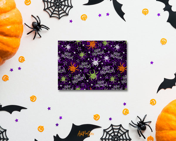 Halloween Spook Spider Pattern Custom Holiday Greeting Card