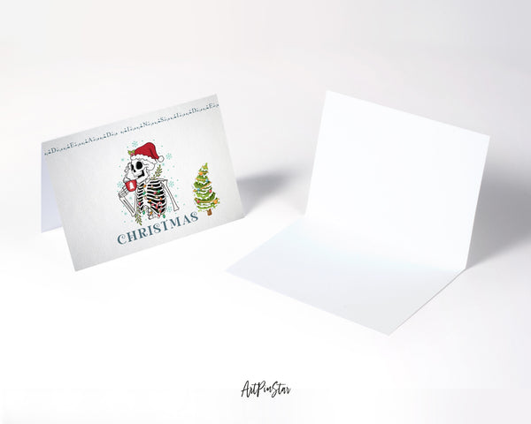 Christmas Skeleton Coffee Personalized Holiday Greeting Card Gifts